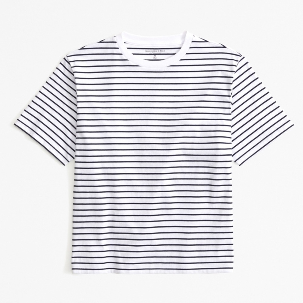 A&F Blue and White Striped Cotton Shirt